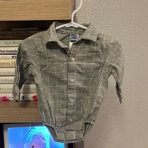 Gray Plaid Kids Shirt by Little Lad